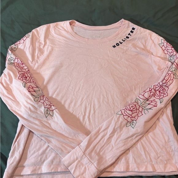 Hollister Pink Graphic Long Sleeve Hoodie - Picture 1 of 4
